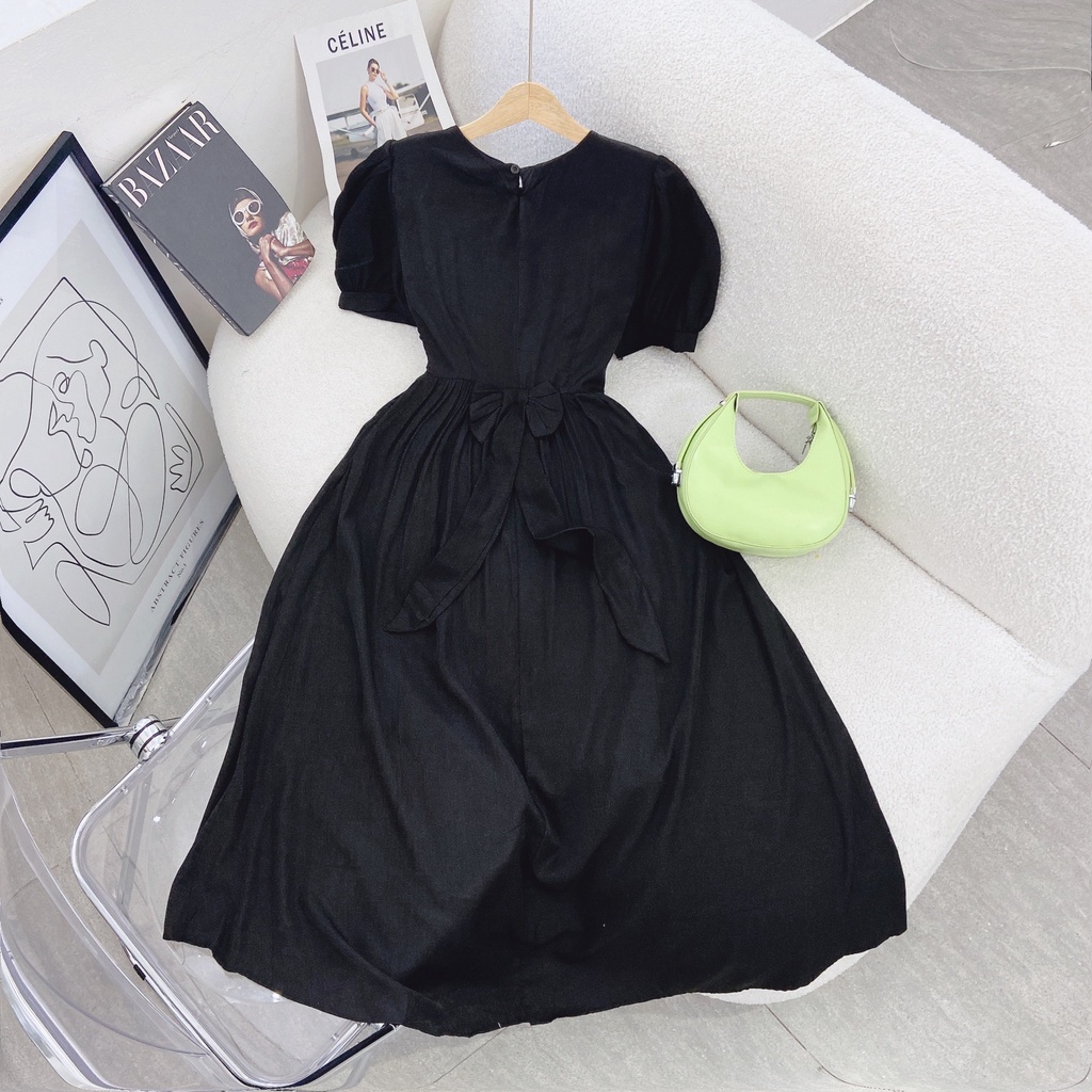 ĐẦM MIDI CHÉO NGỰC TRƠN 3 MÀU