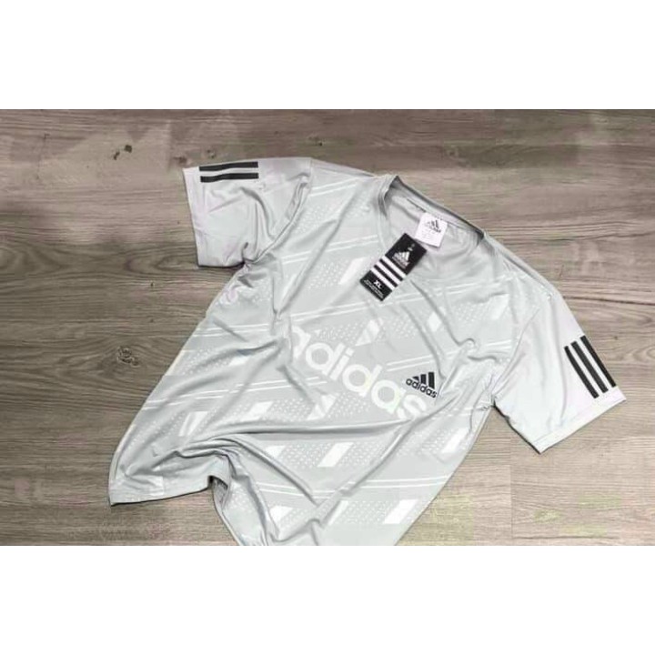 Áo thun thể thao nam tay ngắn cổ tròn, chất thun lạnh co giãn 4 chiều form rộng, mẫu Adidas 5 màu 4 SIZE từ 45 đến 80kg