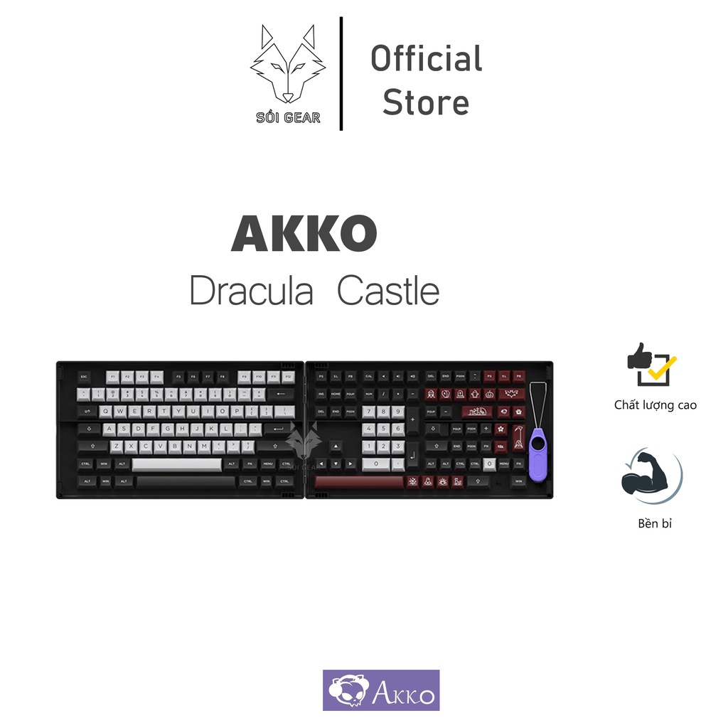 AKKO Keycap set – Dracula Castle (PBT Double-Shot/ASA profile/198 nút)