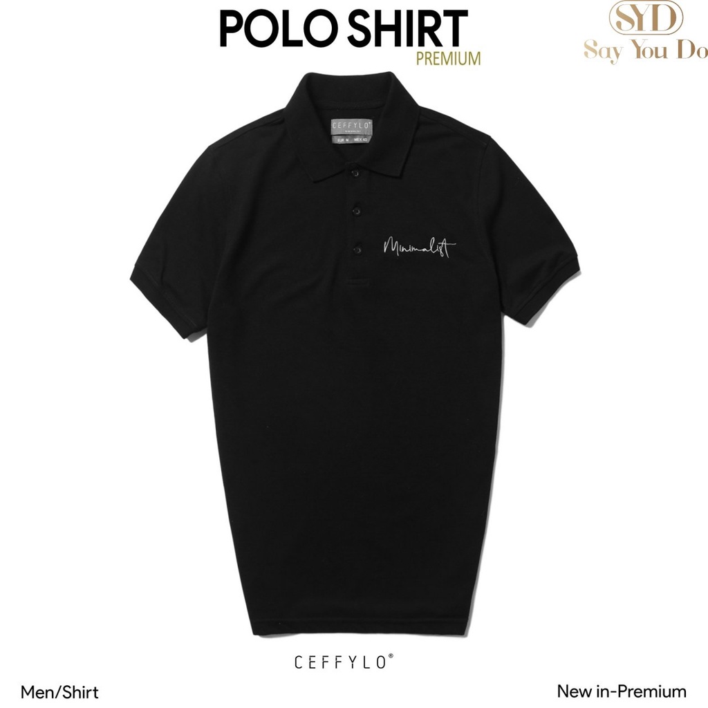 Áo Polo Nam Có Cổ Cộc Tay CEFFYLO 3 Màu Thêu Minimalist Ở Ngực Form Dáng Slim Thấm Hút Mồ Hôi Tốt - Mã SP PL05