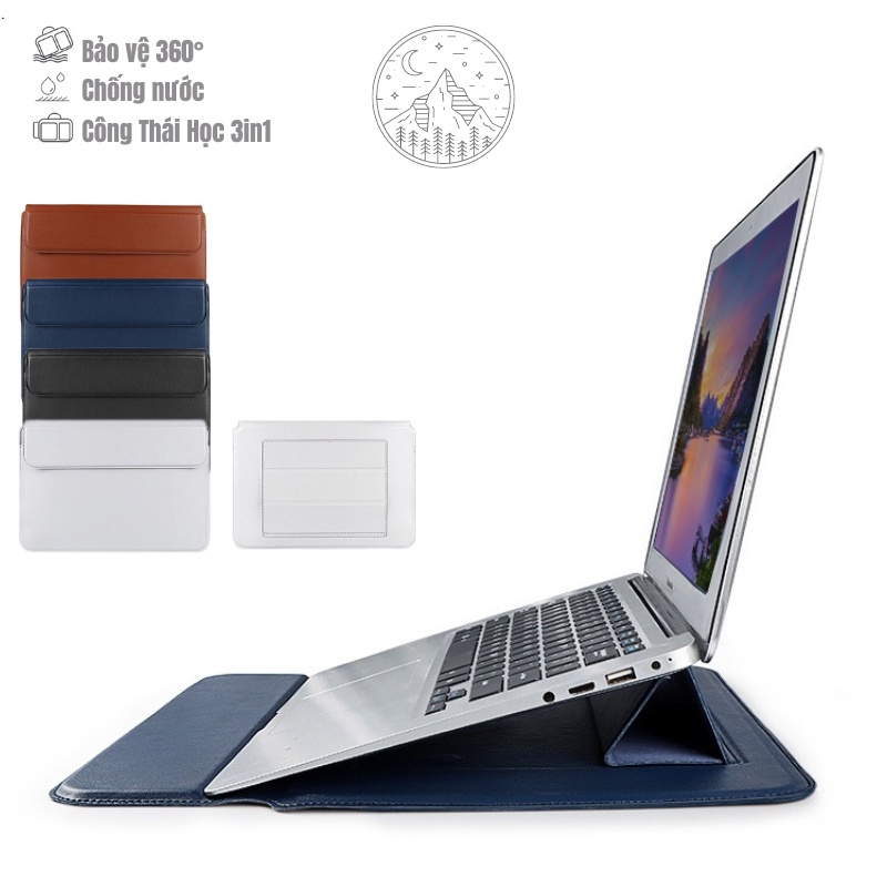 Túi chống sốc bao da đựng Laptop / Macbook cao cấp chống nước 13,3 14 15,6 inch PU08 2022