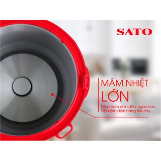 Nồi cơm điện SATO S12-26A 1.2L (Màu đỏ)