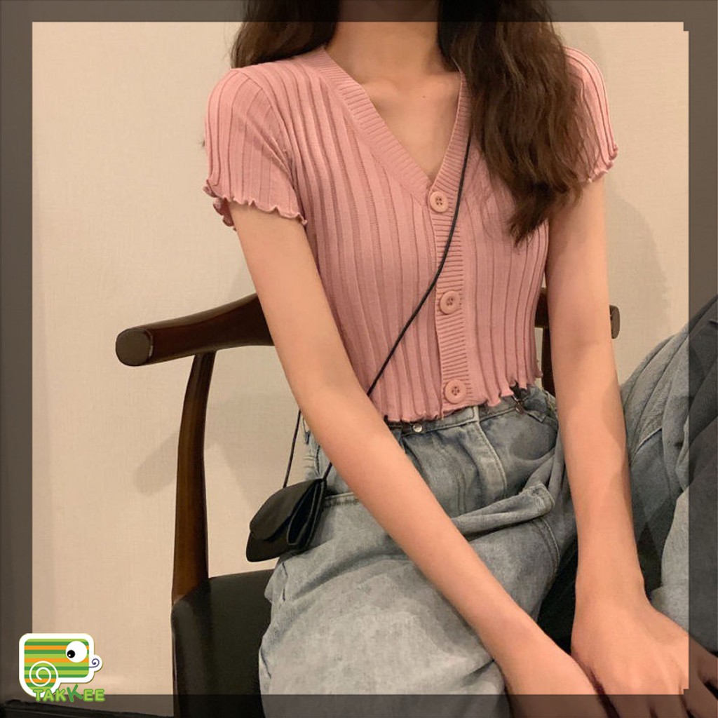 Áo Len Gân Dáng Crotop Chất Đẹp