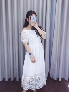 D145-ĐẦM MAXI PHỐI REN