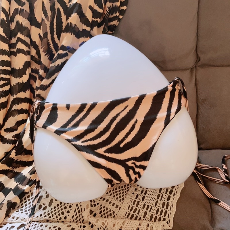 Set bộ đồ bơi dây 2 mảnh siêu sexy ngựa vằn
