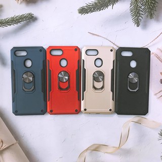 Combo ốp lưng Oppo F9 / A5s / A7 / A12 chống sốc gắn giá đỡ iring, cường lực full màn 9D bảo vệ máy
