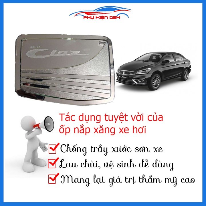 Ốp nắp bình xăng Ciaz 2019-2020 mạ crom chống trầy trang trí ô tô