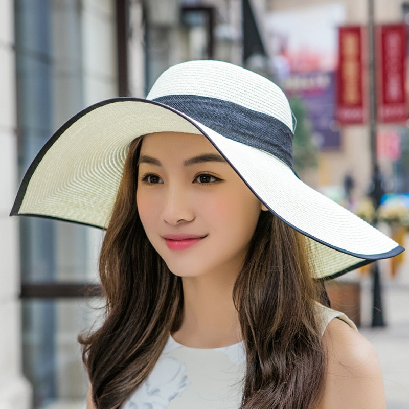 Nón rộng vành chống nắng đi biển mùa hè thời trang Hàn Quốc, mũ rộng vành đi biển mùa hè