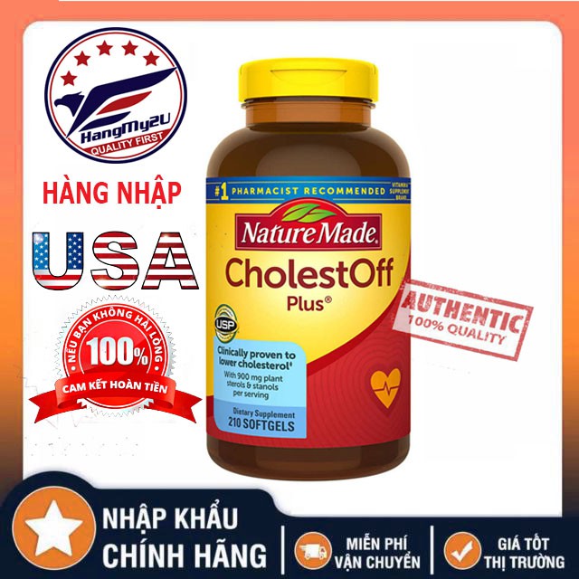 [Bill Mỹ] Viên giảm cholesterol Nature Made Cholest-Off Plus 210v