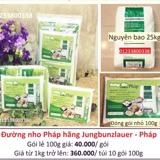 Đường nho Pháp 500g, làm tào phớ - tàu hũ, Bộ y tế kiểm định, tặng công thức