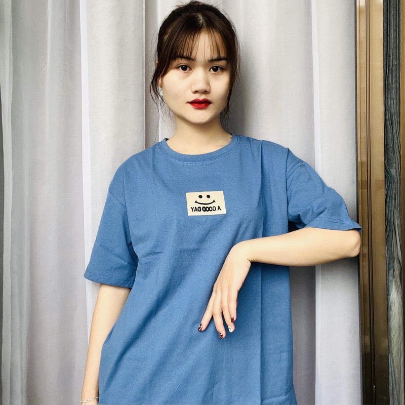 Áo phông nữ, áo thun nữ form rộng cotton cao cấp MẶT CƯỜI freesize<65kg | BigBuy360 - bigbuy360.vn