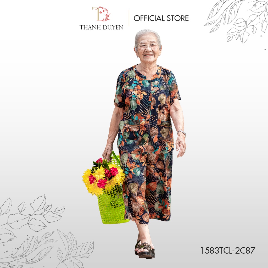 Đồ bộ Tole cho bà mặc nhà Thành Duyên bông, tay con, quần lửng, thoáng mát, không rút -1583TCL(05-22) P1