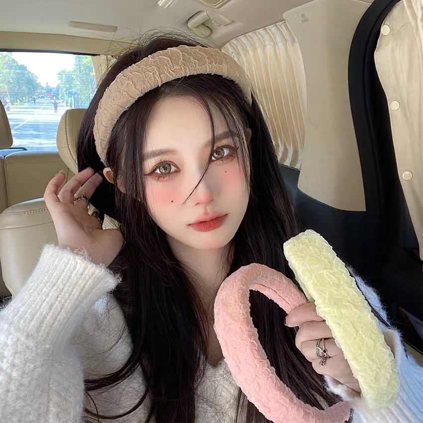 Băng Đô Rửa Mặt Bằng Xốp Lưới Màu Kẹo Phong Cách Hàn Quốc Mới Cho Nữ