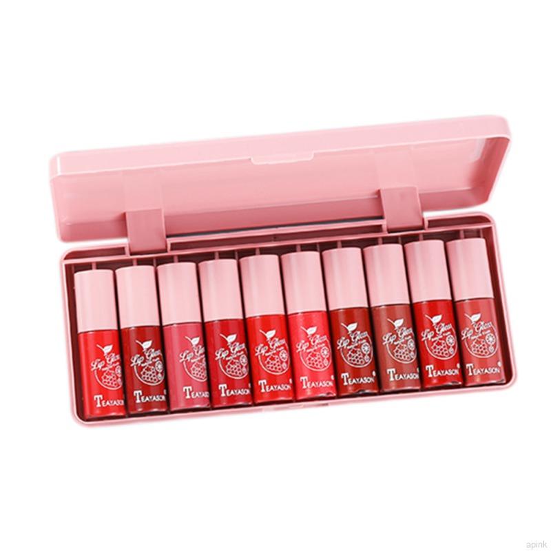 [Hàng mới về] Set 10 son kem màu bóng có dưỡng lâu trôi thời trang xinh xắn | BigBuy360 - bigbuy360.vn