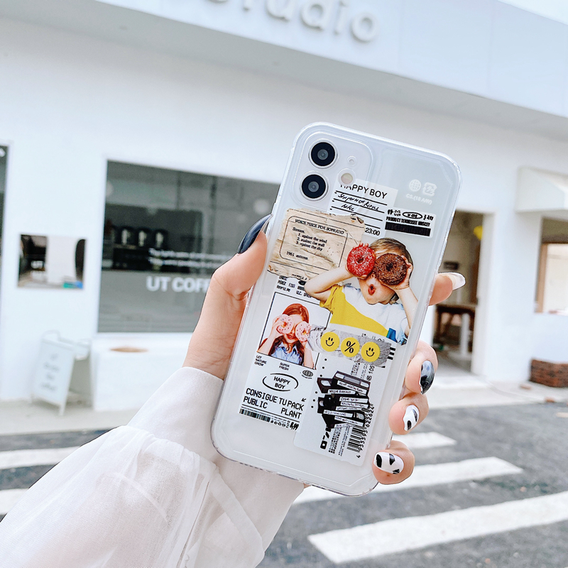 Ốp Lưng Trong Suốt Phối Lỗ Hình Bánh Donut Cho Iphone 12 Pro Max 11 Pro Max X Xr Xs Max Xr 8 7 Plus | WebRaoVat - webraovat.net.vn