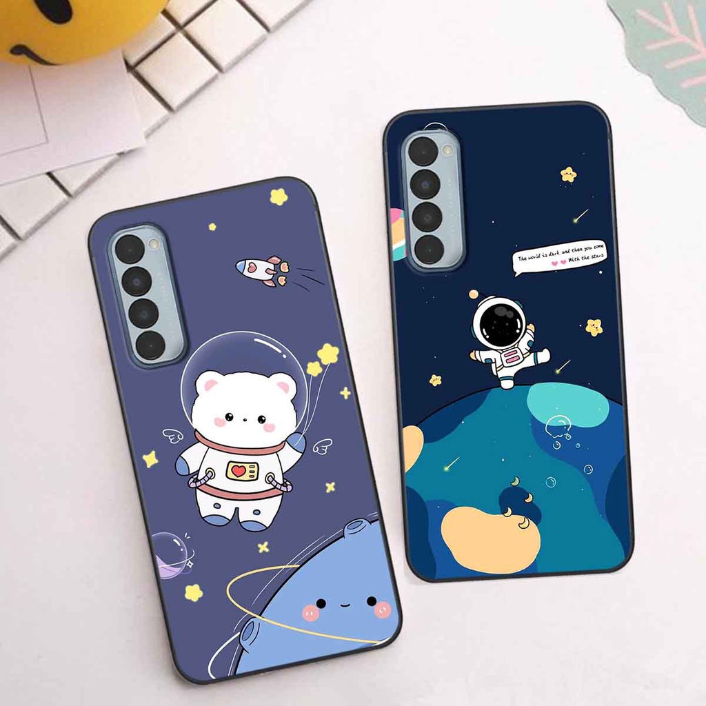 Ốp Oppo Reno4 /  Reno4 Pro / Reno 4 in hình vũ trụ, phi hành gia bầu trời cute dễ thương