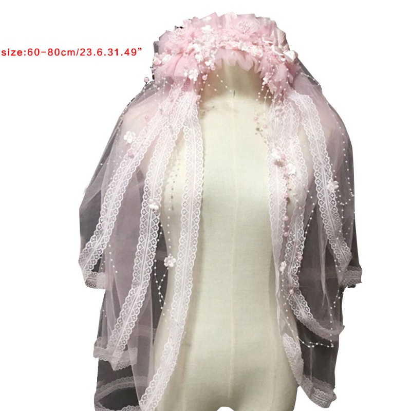 Băng Đô Vải Tuyn Nhiều Lớp Phong Cách Lolita Cho Cô Dâu