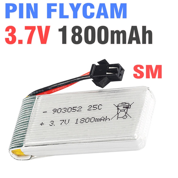 Pin flycam 3.7v 1800mah cổng nối SM