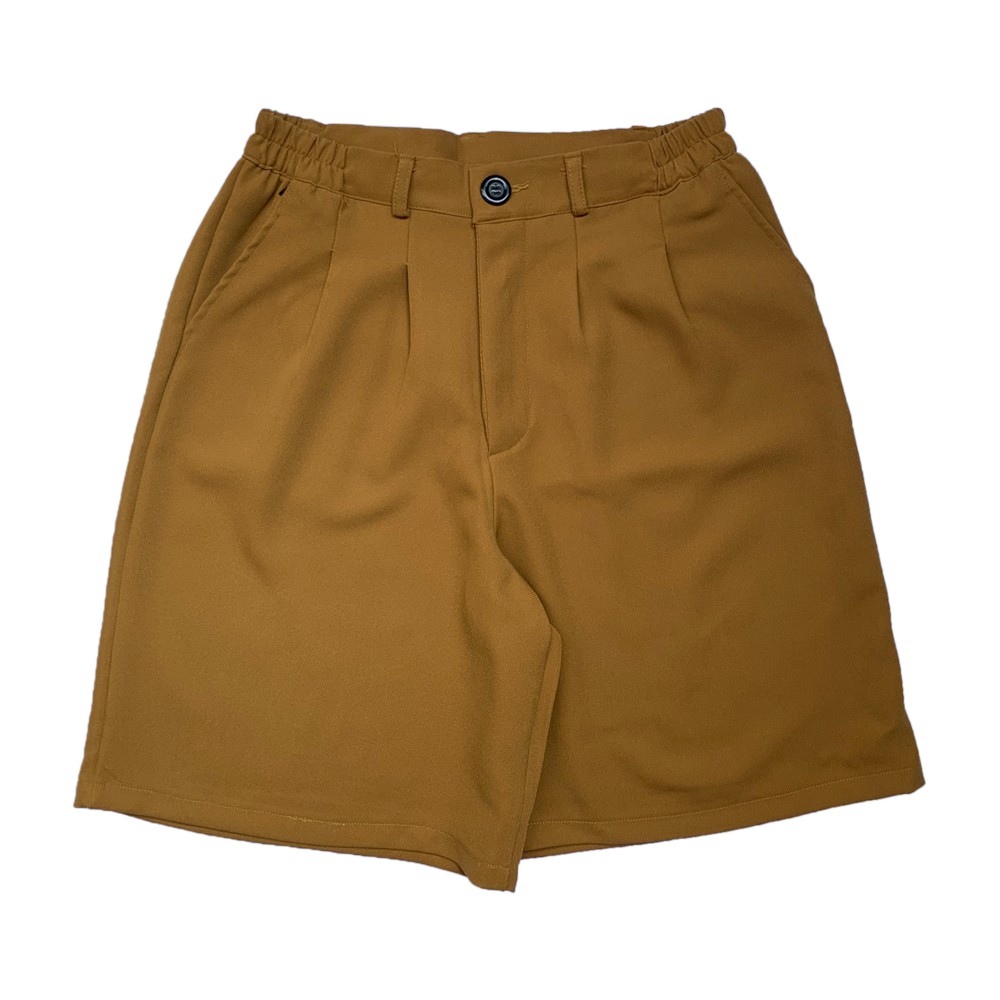 Quần short ống rộng Unisex nam nữ cạp cao màu đen CRQ023