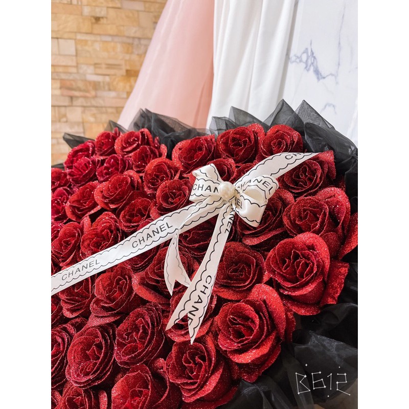 Bó hoa nhũ 50-100 bông phủ ren, hoa sinh nhật, hoa nhũ, hoa sáp