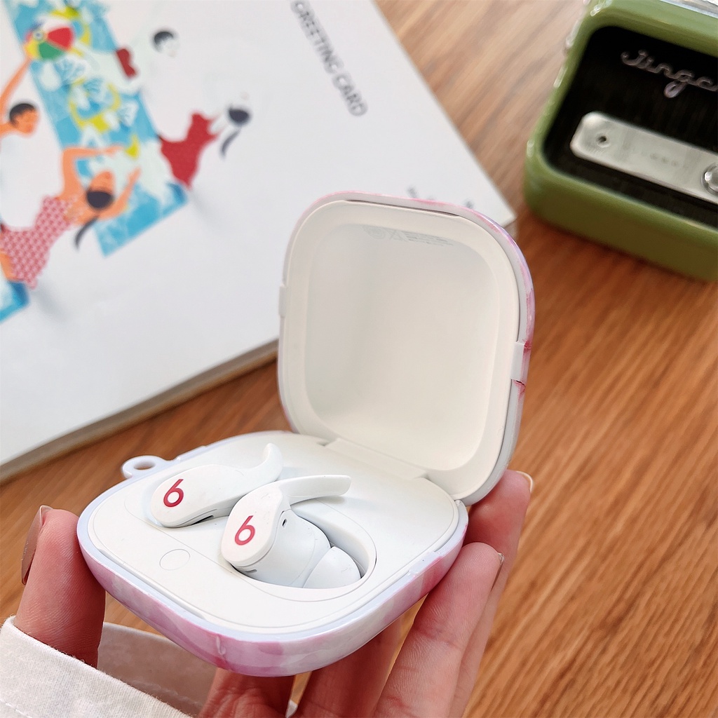 Vỏ Bảo Vệ Hộp Sạc Tai Nghe Bluetooth Không Dây Beats Fit pro Họa Tiết Vân Đá Chất Liệu PC Cứng Chống Sốc Ốp