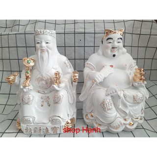 Bộ Thần Tài - Ông Địa Tứ Quý sứ trắng