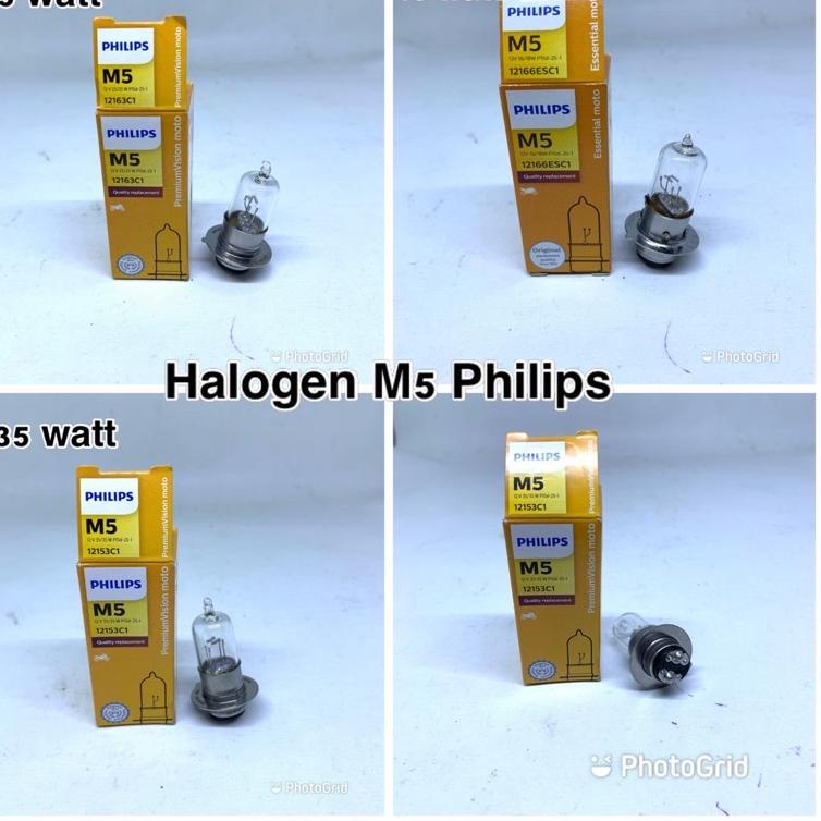 '☍ Bóng Đèn HALOGEN PHILIP M5 18w 25w 35w mio vario beat supra revo nmax aerox pcx newarrival Chuyên Dụng