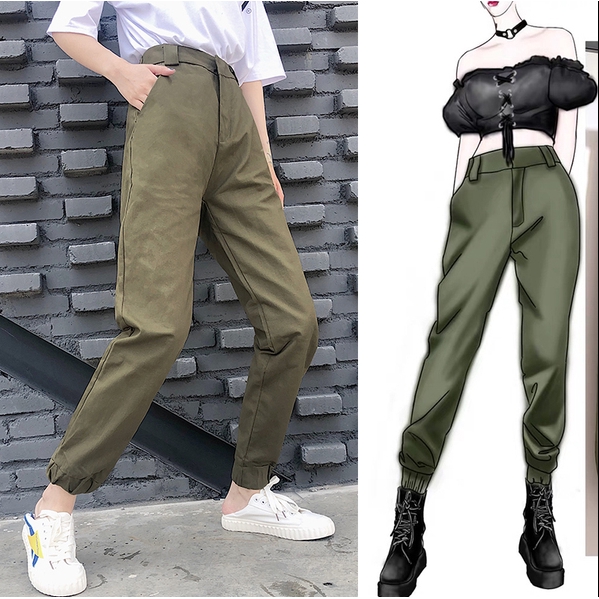 Quần ống rộng lưng cao kiểu dáng đơn giản theo phong cách Hàn Quốc | BigBuy360 - bigbuy360.vn