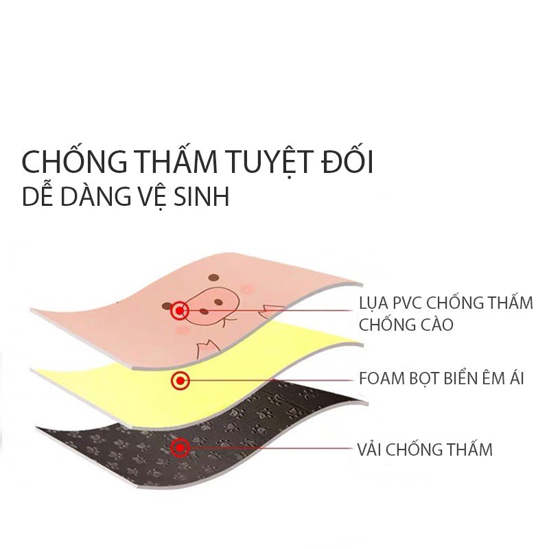 Đệm lõi bọt biển mềm êm cho thú cưng vải lụa PVC chống cào chống thấm, đệm chống thấm chó mèo