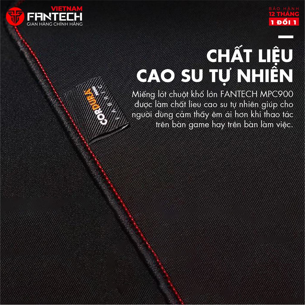 Đế Lót Chuột Cao Cấp FANTECH MPC900 ZERO-G Chất Liệu Cordura Siêu Bền Mịn Chống Xước Chống Mài Mòn - Hàng Chính Hãng