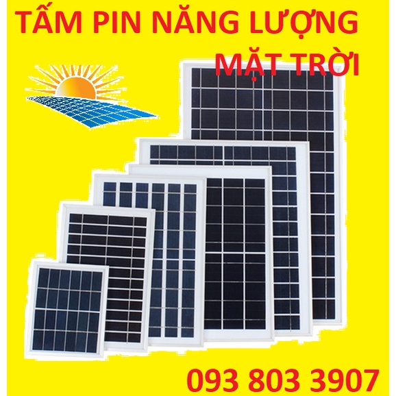Tấm pin năng lượng mặt trời Solar Panel 6V 20W Poly - Solar panel 6V 20W Poly,sẵn dây nối 5m,đầu cắm tùy chọn -PHỤ KIỆN