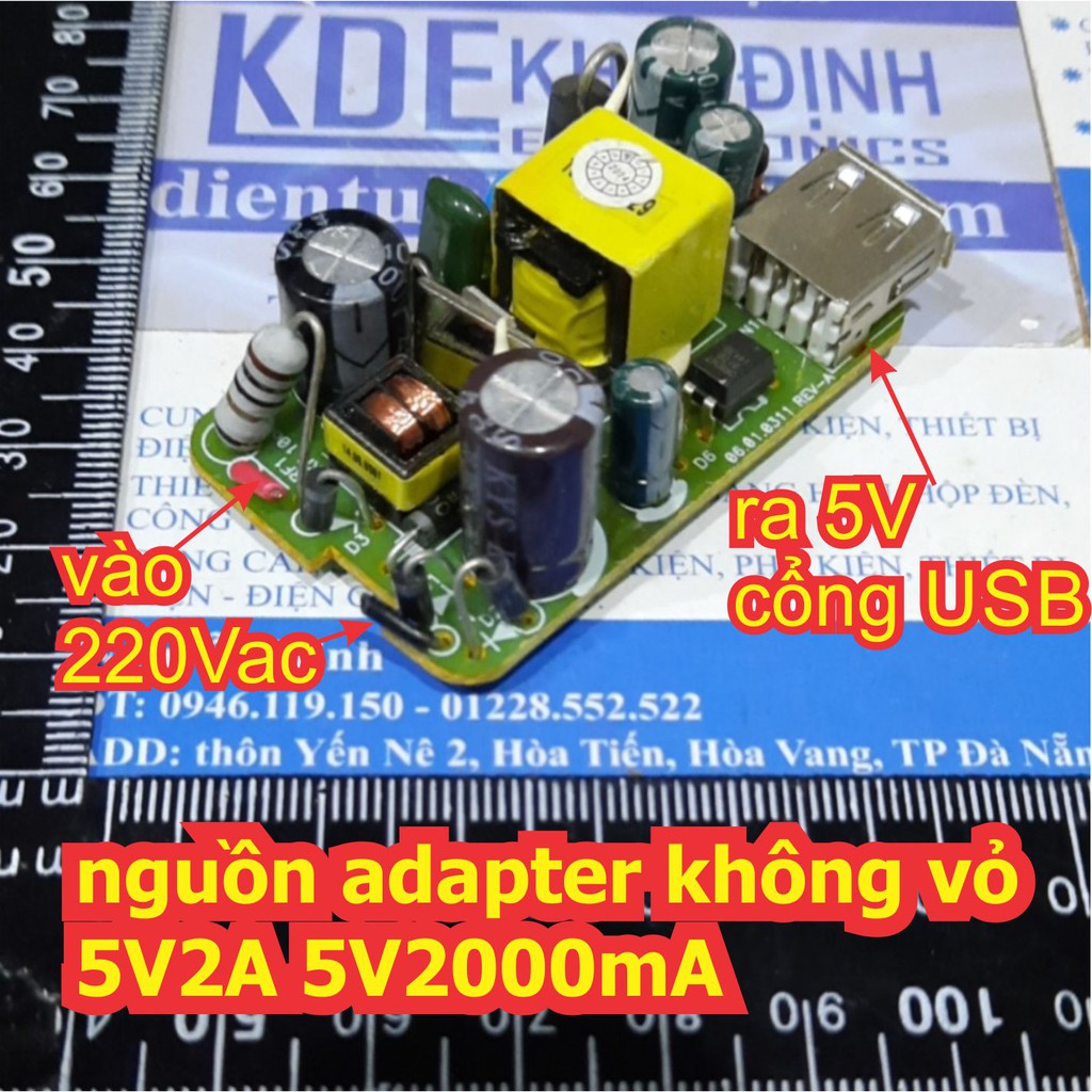 Nguồn Adapter 5V 2A không vỏ kde1626