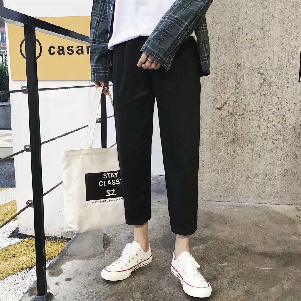 Quần ống rộng Phong Cách Hong Kong Thời Trang Cho Nam