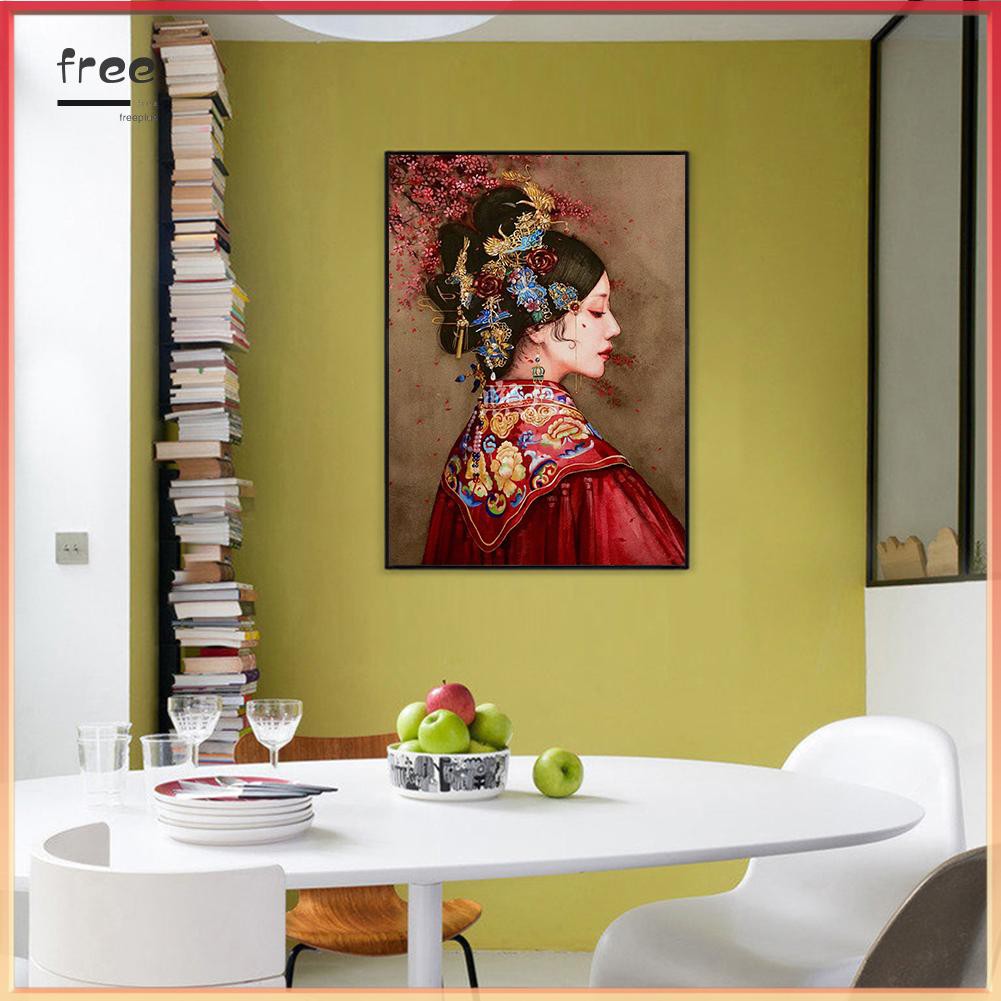 Bộ tranh đính đá 5D hình cô dâu tự hoàn thành