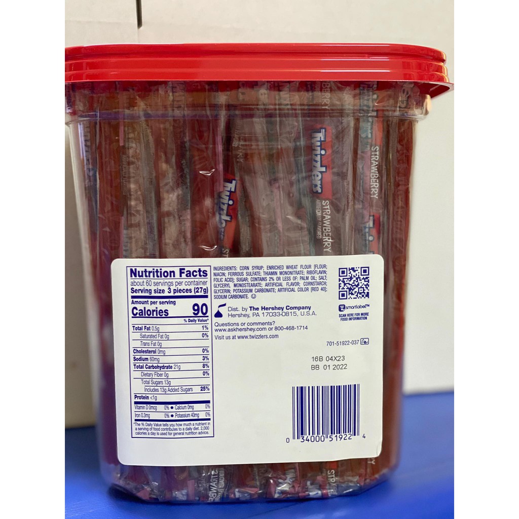 Kẹo Dẻo Trái Cây Vị Dâu Twizzlers - Mỹ