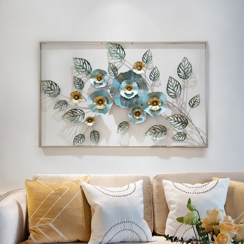 Tranh Sắt Treo Tường Nghệ Thuật, Tranh Decor Trang Trí Khung Hoa Ngang Mới Mã B103