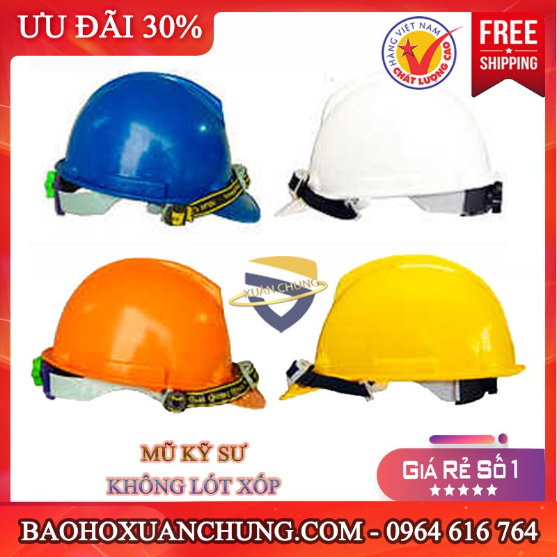 Mũ bảo hộ lao động núm vặn, Mũ kỹ sư công trình không lót xốp