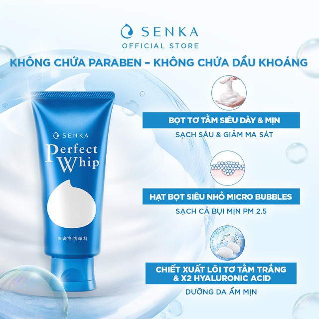 Bộ 02 Sữa rửa mặt tạo bọt chiết xuất tơ tằm trắng Senka Perfect Whip 120g_70227