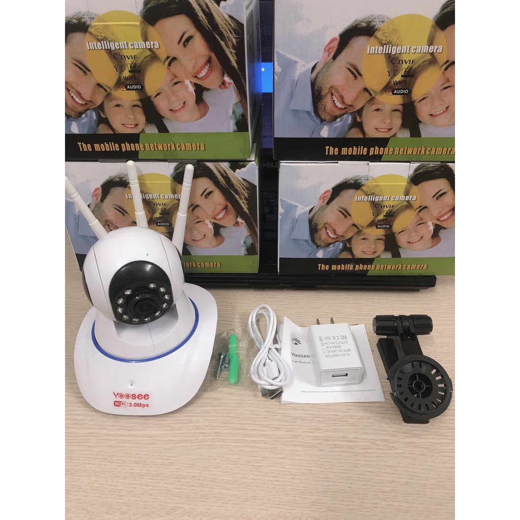 Camera IP Wifi Yoosee 3 RÂU 3.0M - 2.0M  - Hàng chuẩn Full HD - xoay 360 - thu âm đàm thoại - BH 1 năm