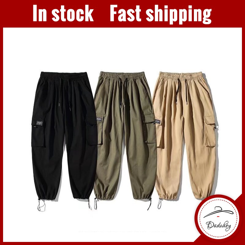 DaDuHey Men's Japanese-Style Retro Drawstring Ankle-Tied Track Sweatpants Fashion Brand Loose Street Casual Working Pants