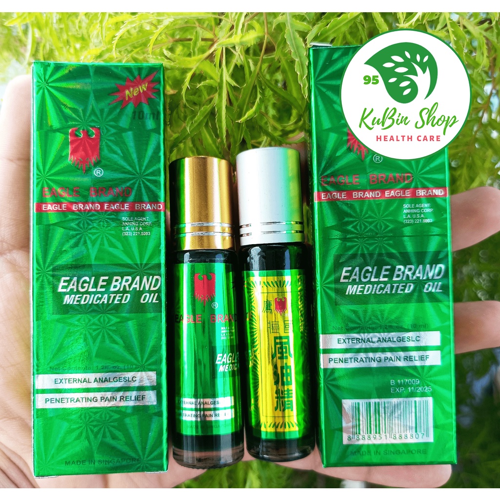 Dầu Gió Xanh Con Ó Singapore dạng lăn chai 10ml