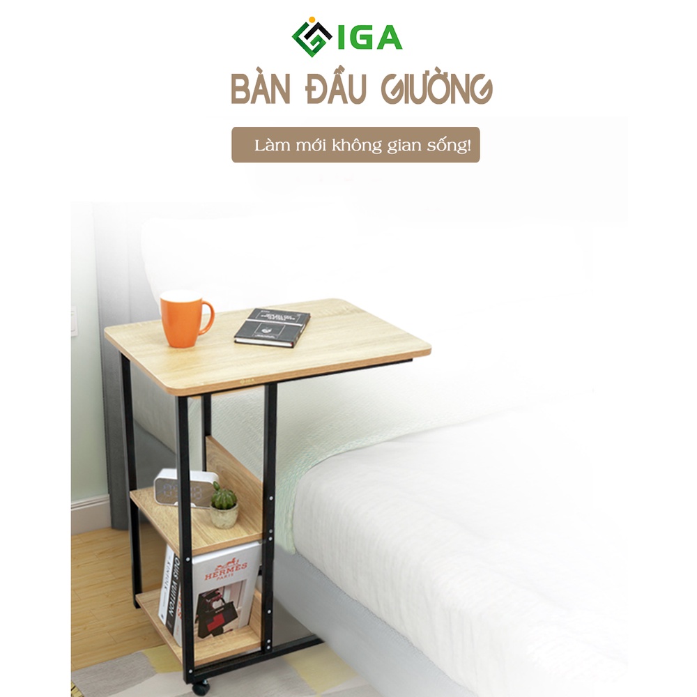 Bàn di động thông minh làm bàn ăn có kệ kết hợp bàn học tiện lợi - gm22