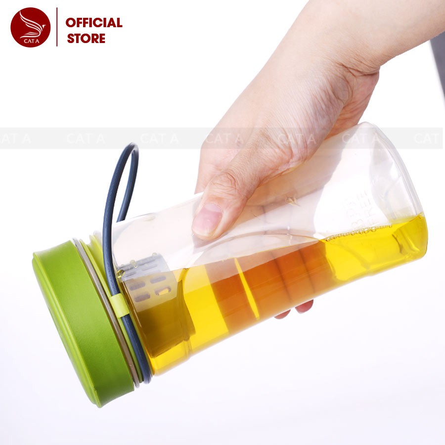 Bình đựng nước, bình nước bằng Nhựa BPA FREE MIGO Cao cấp - 1522 - An toàn, trong suốt, có rây lọc, quai xách tiện lợi!