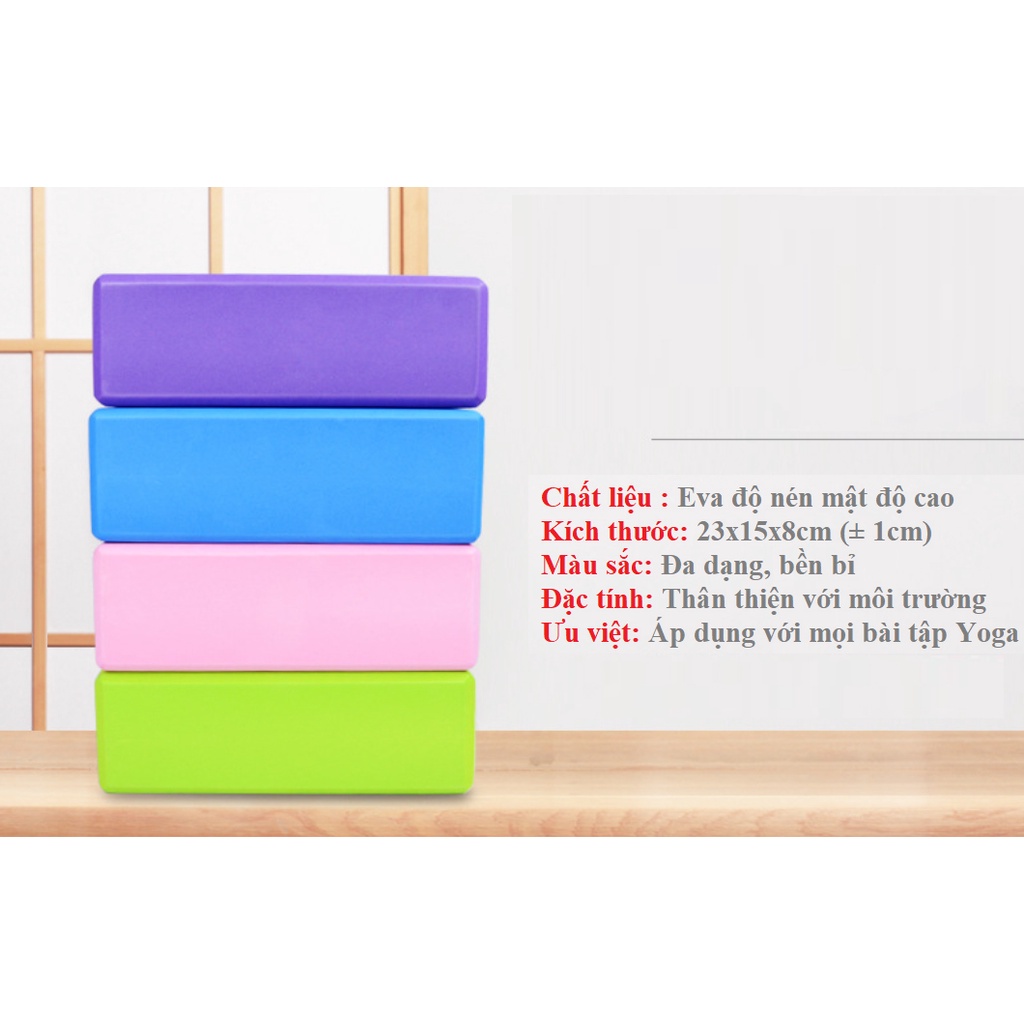 Combo Thảm yoga định tuyến 2 lớp 6mm chất liệu TPE+ 2 viên gạch yoga EVA, chống trơn trượt, không mùi,in hoa văn