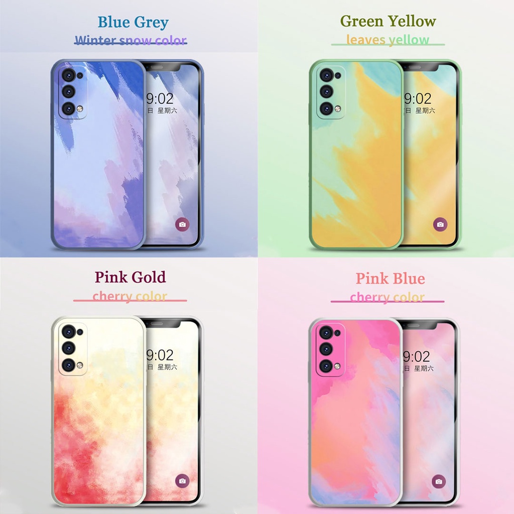 Ốp điện thoại màu nước cạnh vuông dành cho Realme 8 7 7i 6 5 Pro 5i 5s 6i Q 5G | BigBuy360 - bigbuy360.vn