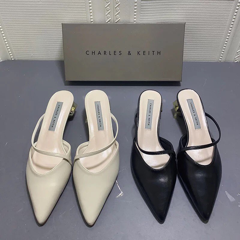 Sục Nữ Guốc Cnk Giày Thời Trang Mũi Nhọn Cao Cấp Quai Chéo Cao 5cm AILEE Siêu Xinh
