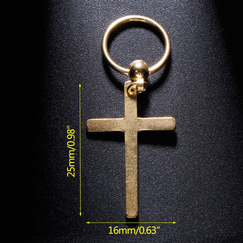 Khuyên Tai Mặt Thánh Giá Thả Dài Đơn Giản Cho Nam Và Nữ