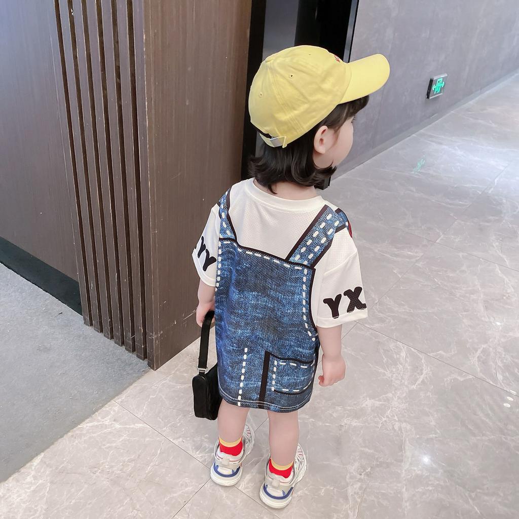 Đầm Thun Ngắn Tay In Hoạt Hình Phong Cách Hàn Quốc Thời Trang Mùa Hè 2021 Dành Cho Bé Gái