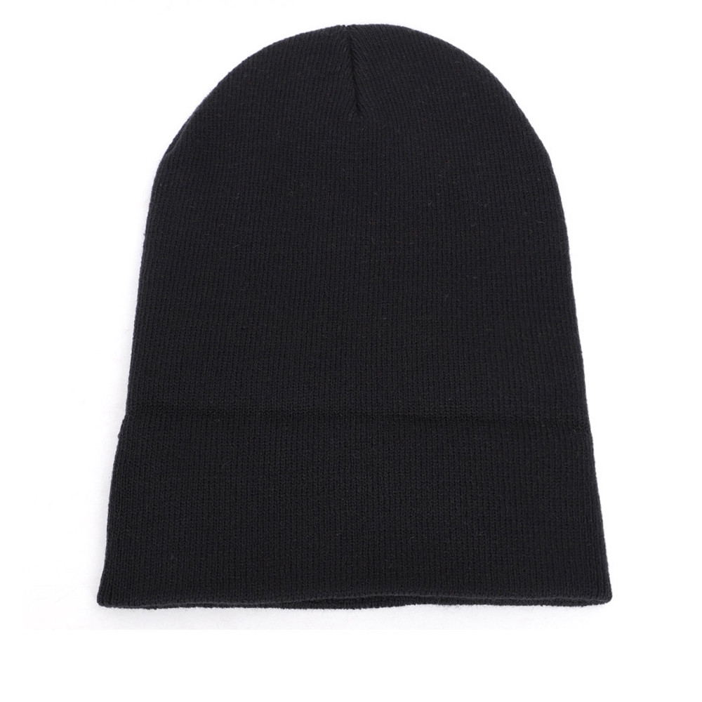 Mũ beanie đan len màu trơn phong cách Unisex Hip-hop