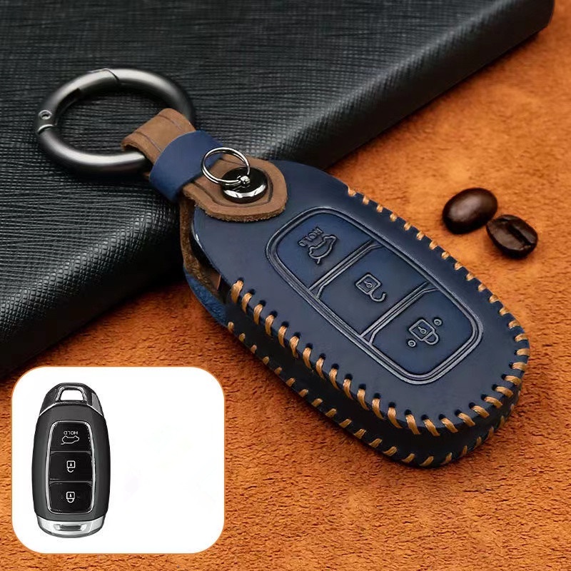 Vỏ bọc chìa khóa điều khiển từ xa bằng da cho Hyundai Tucson Santa Fe Elantra IX35 ix25 Intrado Mistral